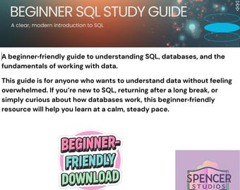 Beginner SQL Study Guide pdf  33‑Page Workbook for SQL Beginners