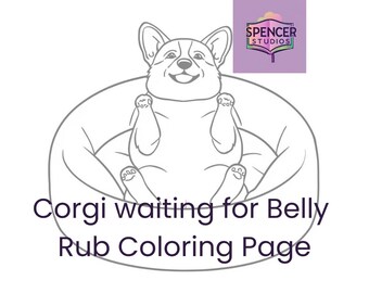 Leuke afdrukbare Corgi Belly Rub — Kleurplaat Dog Lover