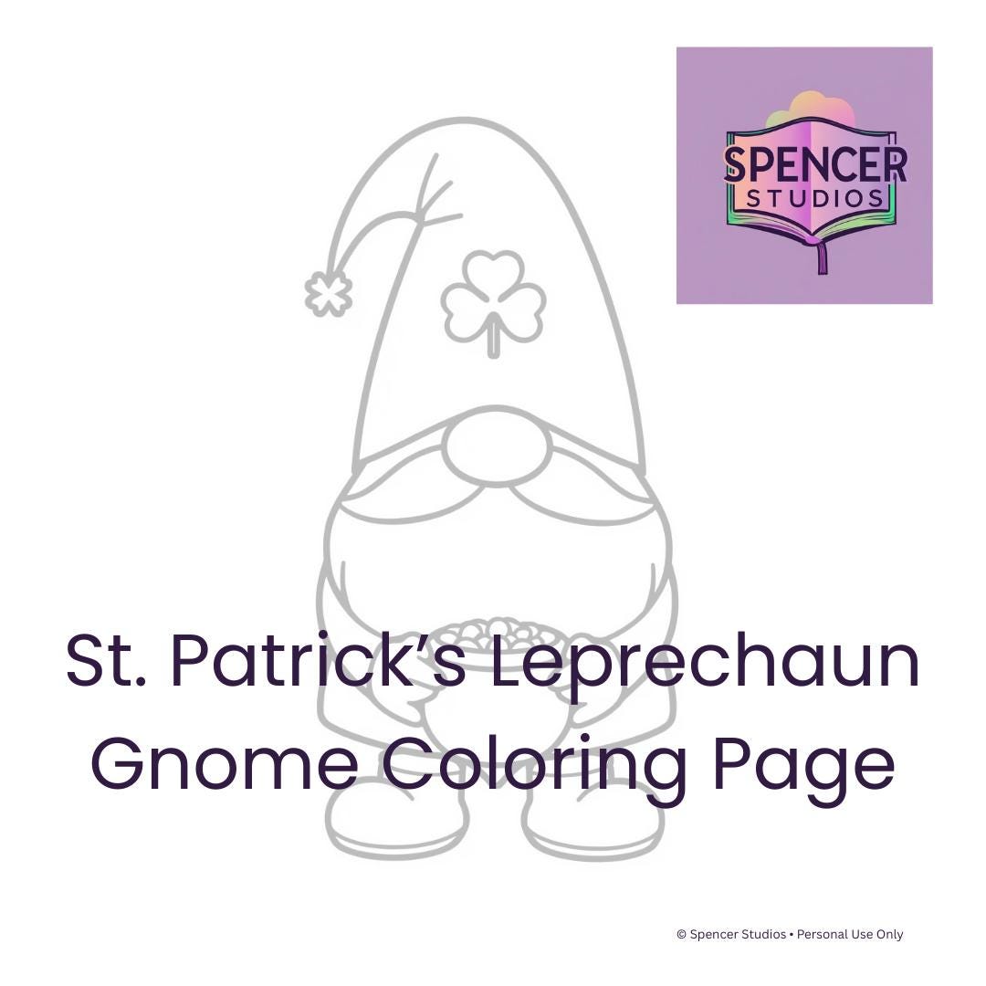 St. Patrick's Day Leprechaun Gnome Coloring Page