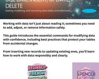 SQL DML Reference Guide  Beginner PDF for Insert, Update, Delete + Safety Tips
