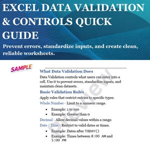 Excel Data Validation & Controls Quick Guide Input Rules, Drop‑Downs, Custom Formulas image 4