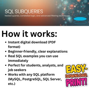 SQL Subqueries Reference Guide Beginner PDF with Real Examples & Filtering Techniques image 5