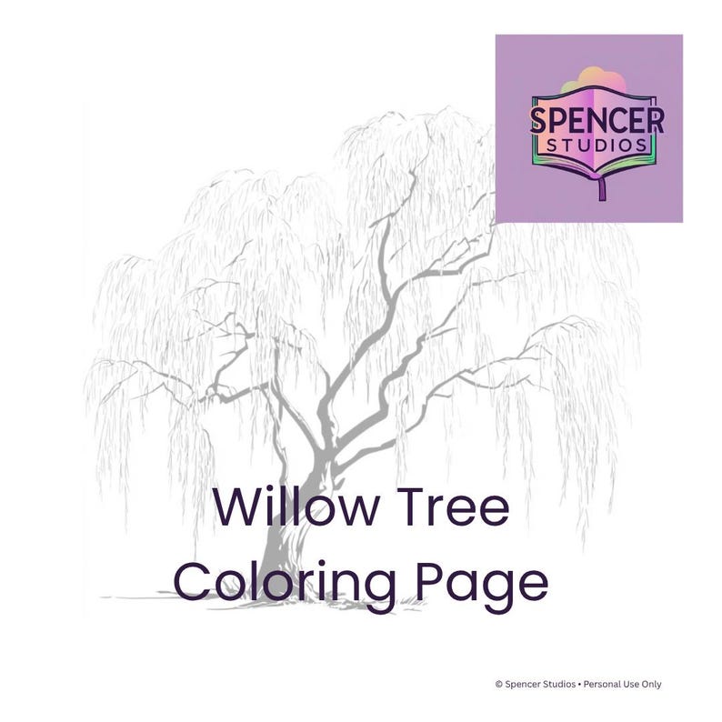 Willow Tree Coloring Page – Printable Nature Coloring Sheet for Kids ...