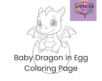 Coloriage de bébé dragon chibi • Activité imprimable pour enfants (Téléchargement PDF)