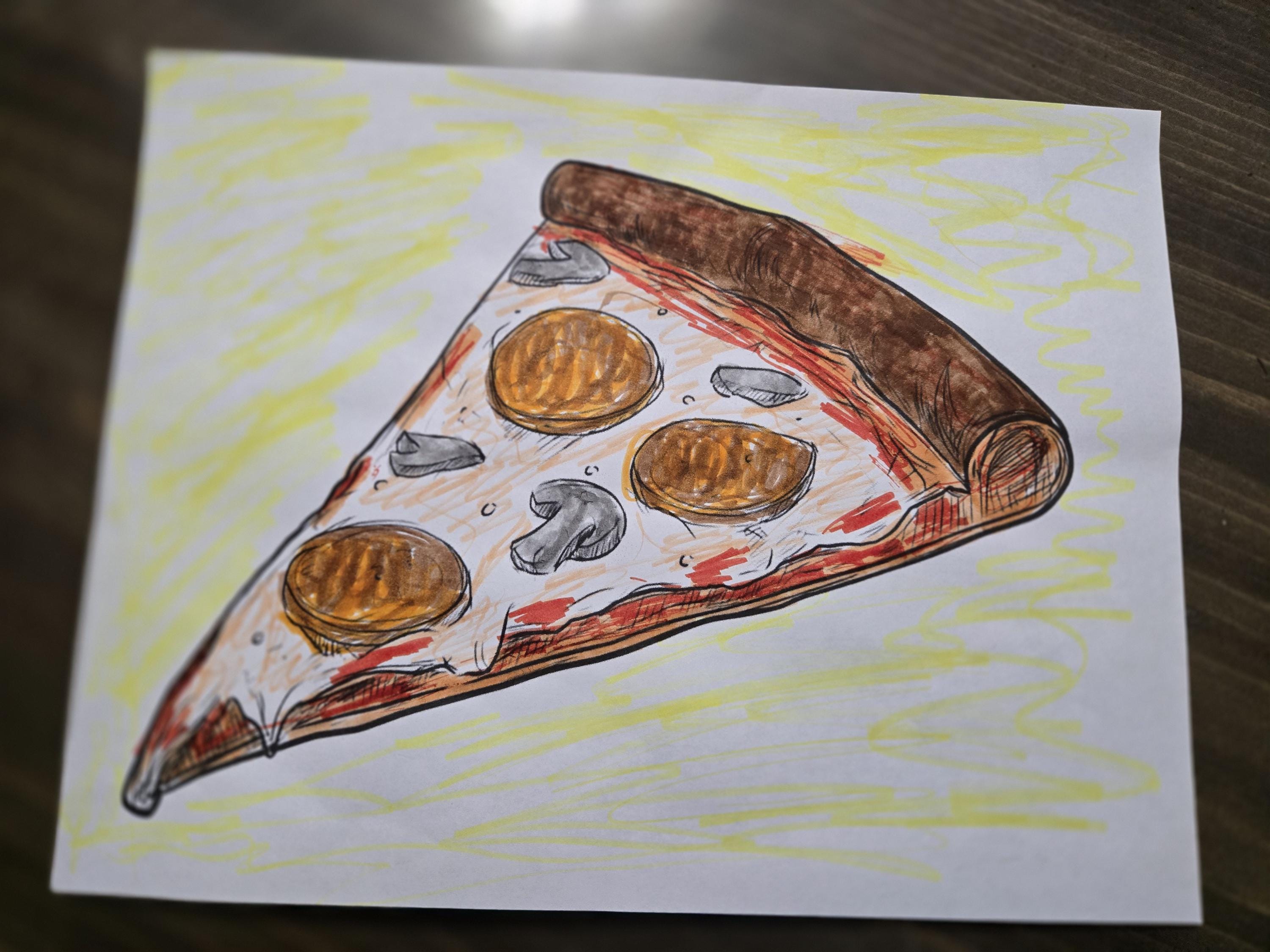 Pizza Slice Coloring Page With Toppings Printable Pizza Coloring Sheet ...