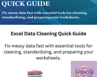 Excel Data Cleaning Quick Guide  Remove Duplicates, Fix Text, Split Data, TRIM CLEAN PROPER  1‑Page Excel Reference pdf