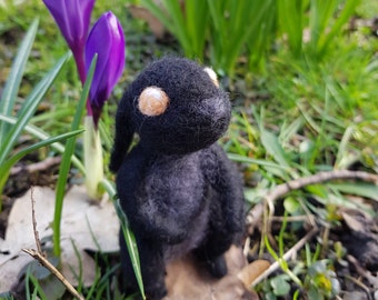 Needle felted Star Crossed Rabbit, posable fantasy animal character, miniature felt art doll, Felted Wildwood