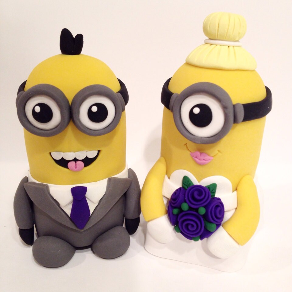 Minion Wedding Cake Topper Choose Your Colors Etsy