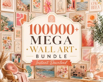 Conjunto de 10.000 Mega Arte de Parede, Galeria Maximalista Imprimível, Estética Eclética (Download Digital)
