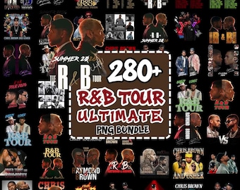 Camiseta com estampa da turnê R&B de Chris Brown e Usher em 2026 (download digital).