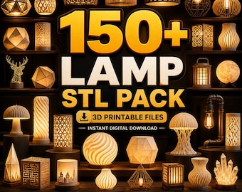 150+ Lamp STL Pack | 3D druckbares dekoratives Beleuchtungs-Bundle (Instant Download)
