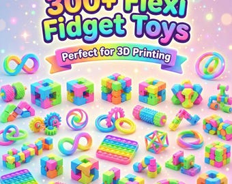 Pacote com mais de 300 brinquedos antiestresse flexíveis em formato STL - Arquivos para impressora 3D