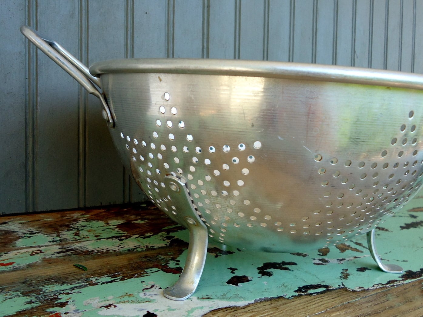 Vintage Metal Colander Strainer Stars Kitchen Decor Utensils Etsy