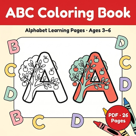 Alphabet Coloring Book for Kids | ABC Learning Pages PDF