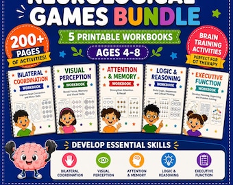 Bilateral Coordination Activities for Kids Ages 4-8 | OT Therapy Workbook | Printable PDF