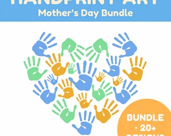 Mother's Day Handprint Art Craft for Kids | Flower Bouquet Keepsake Gift | Printable PDF