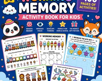 Working Memory Activity Book for Kids Ages 4-8 | Brain Games & Cognitive Skills | Printable PDF