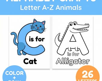 Farm Animal Alphabet Crafts for Kids Ages 3-6 | Letter Recognition & Early Learning | Printable PDF