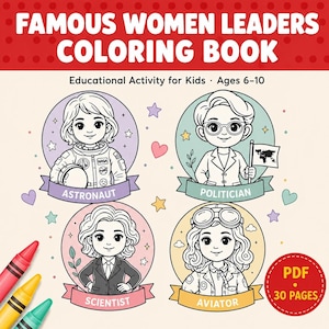Famous Women Leaders Coloring Book for Kids | Inspiring Role Models | Printable PDF