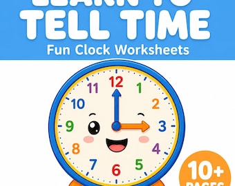 Learning Clock Activities for Kids Ages 4-7 | Telling Time & Math Skills | Printable Worksheets PDF