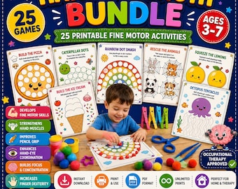 Toddler Fine Motor Activity Book | Finger Gym, Hand Strength Games (PDF Download)