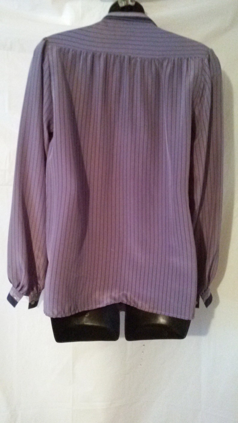 BIG ESTATE SALE-70s Vintage Mod Blouse-Serge Nancel Paris-Front Button Man Tailored-Pop Art-Size 4-Small-36 Bust-Free Shipping