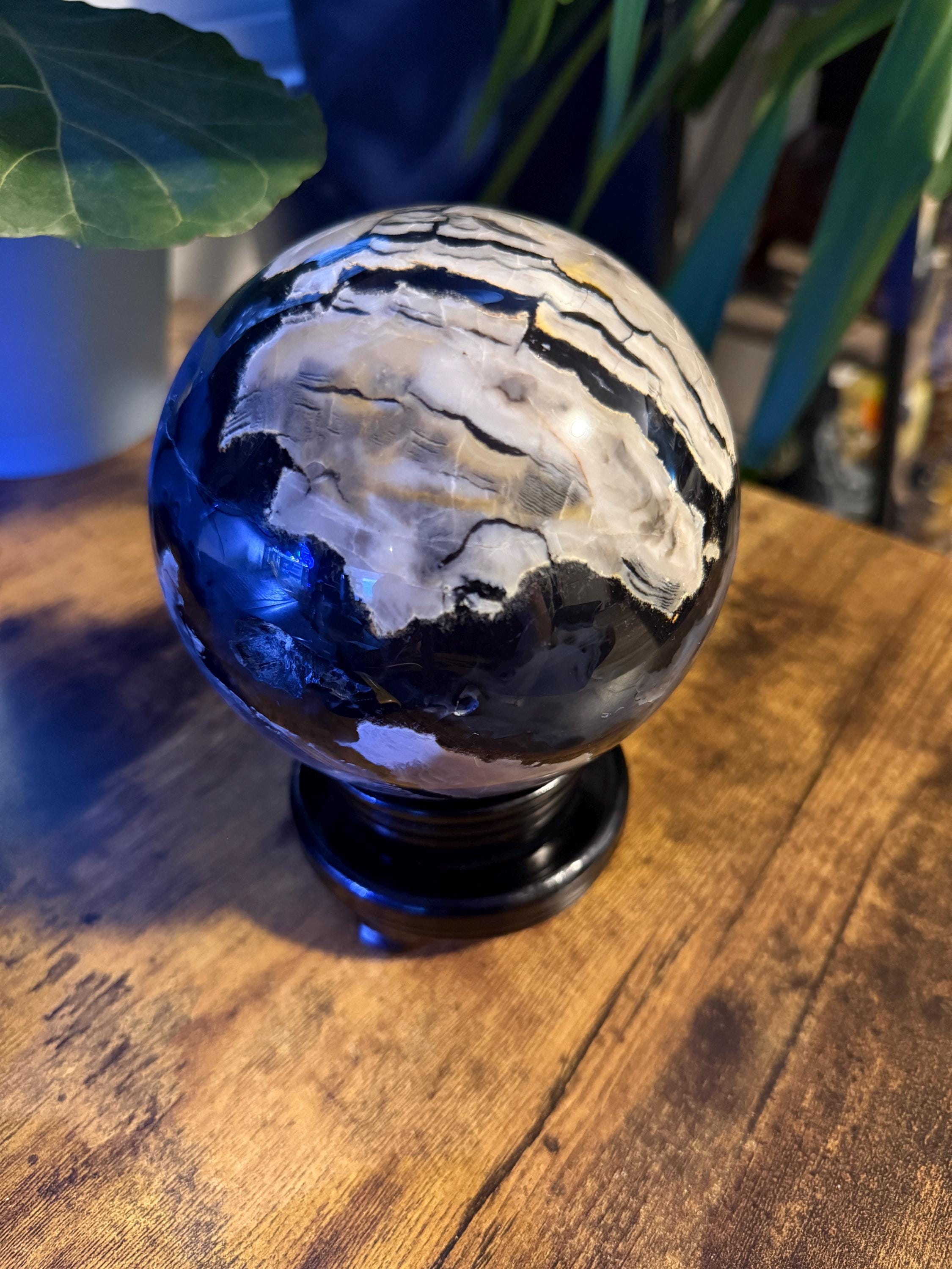 5lb UV Reactive Volcano Agate Crystal Sphere | Massive Druzy