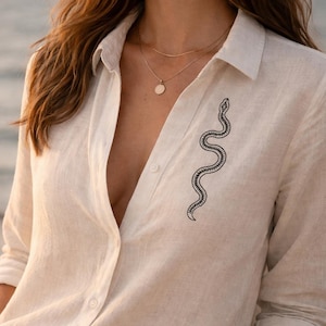 Machine Embroidery Design- Snake Embroidery Line Art