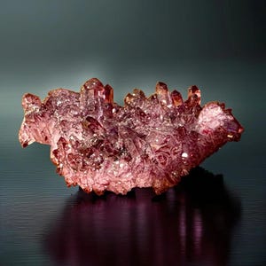 Ruby Aura Quartz Cluster - Iridescent Quartz Crystal Decor - Collector Mineral Specimen