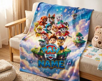 Personlig Paw Patrol-skölddesign mjuk filt för småbarnsrumsdekor