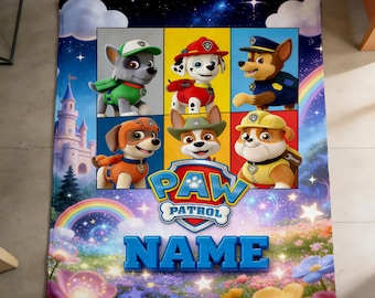PAW Patrol Anpassad Namnfilt Mjuk Fleece för Barn - Present till Småbarns Födelsedag