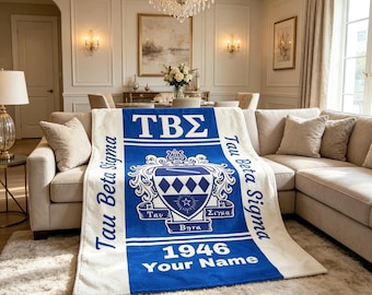 Personlig Tau Beta Sigma-filt, mjuk filt, personlig present till sorority, minnessak från grekiskt liv från 1946