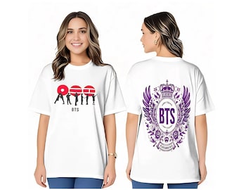 BTS ARMY Squad Karawang grafisk bomullst-shirt för ARMY-fans och present