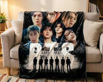 BTS Members Photo Soft Fleece Throw Blanket - Gift For BTS Lovers