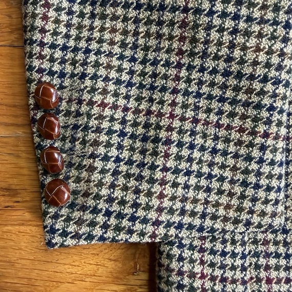 Gant, VTG Gant Wool Houndstooth Blazer Men 42R Tweed Sport Coat Brown Made in USA