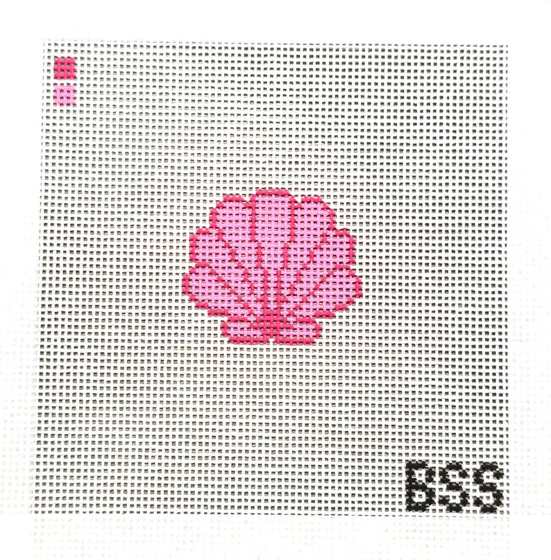 Shell Pattern Needlepoint Sea Shell Needlepoint Canvas - Hand Painted - Etsy
