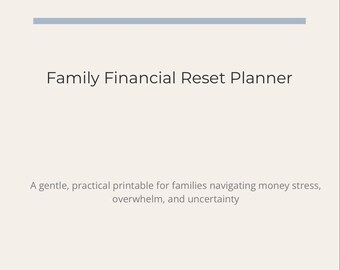 Survival Mode Family Budget Planner | Gentle Financial Reset for Stressed Families | Printable Money Workbook