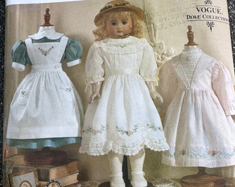 Vintage 90's Vogue #9984  Sewing Pattern Old Fashioned Doll Dresses 4- Style's - 18"  doll.