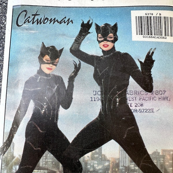 Vintage 90's Butterick  #6378 Sewing Pattern Child's "CatWoman" Jumpsuit Costume DC Comics- Child Sizes 7-14