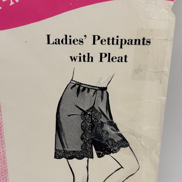 Vintage 60's Sew-Knit-N-Stretch  #203 Sewing Pattern Women's Ladies Pettipants with Pleats Nylon Tricot Waist 22 to 32"