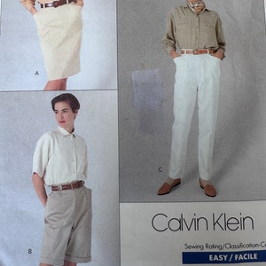 Vintage 90&#39;s Vogue #2472 Sewing Pattern Women&#39;s Tapered Skirt, Pant and Cuffed Short&#39;s Waist Size 23&quot; to 25&quot;.