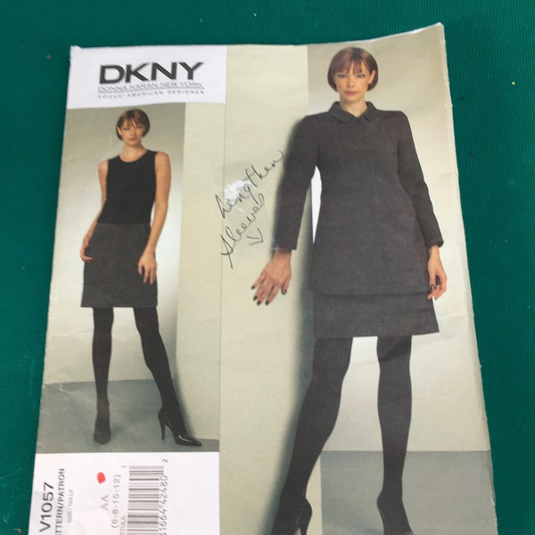 Vogue #1057 Sewing Pattern "Donna Karen" DKNY Women's Jacket and Dress Semi-Fitted Bust 31"