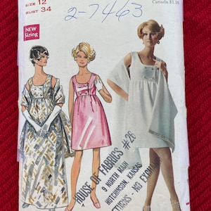 Vintage 60's Butterick 5212 Sewing Pattern Women's High Waisted Evening Dress and Stole Bust 34 image 2