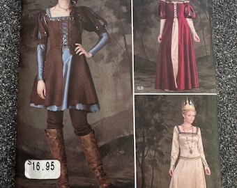 Simplicity #1773 Women's Medieval Costume Sewing Pattern by Andrea Schewe in Three Styles Sizes 6-14 (Bust 30-36")