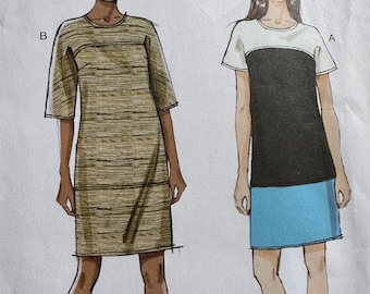 Vogue Sewing Pattern #V8805 Misses Semi Fitted Pullover Dress Size 16-24 (Bust 36" to 46")
