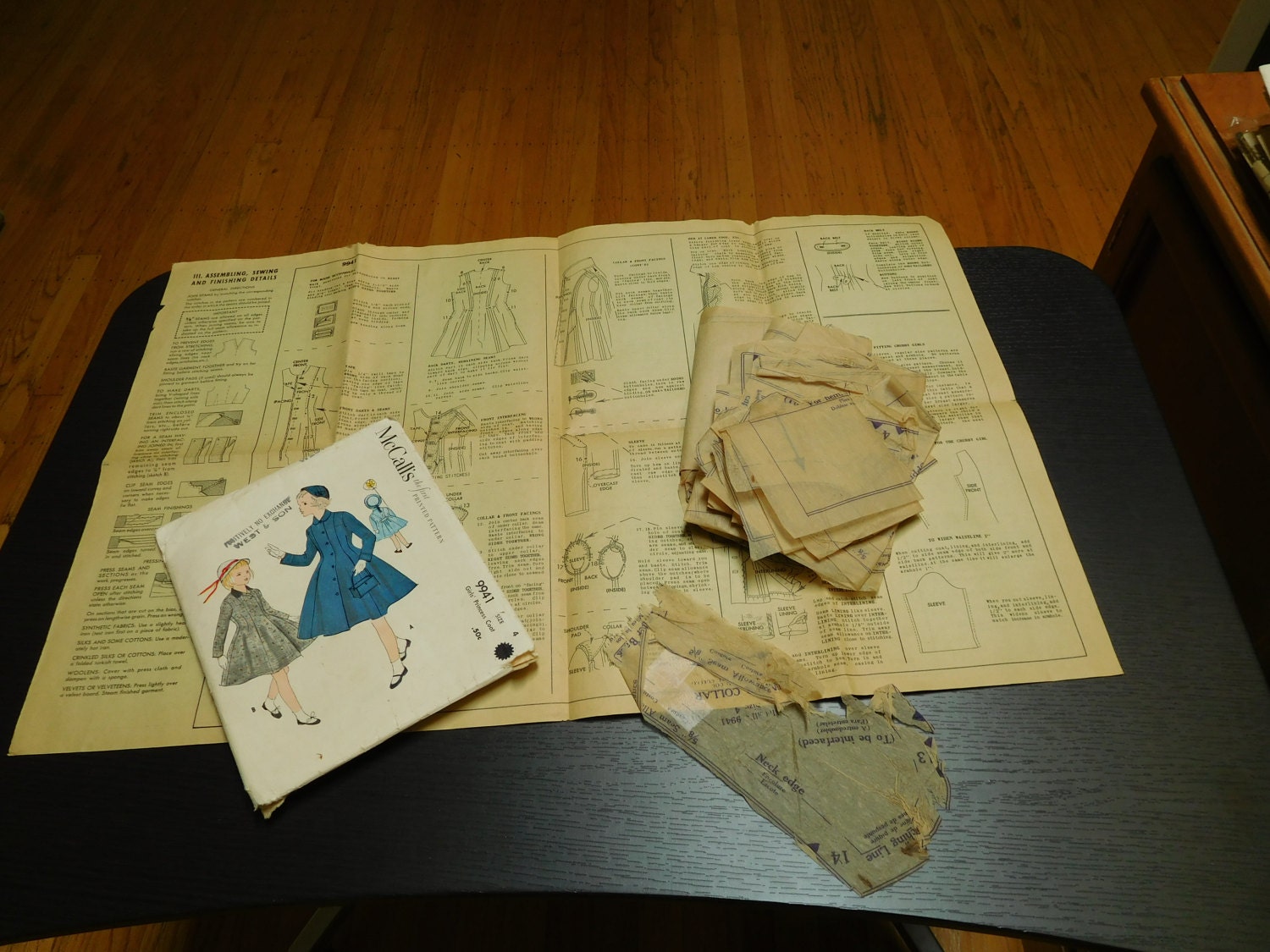 Pattern 9941 Vintage 50's Mccalls #9941 Sewing Pattern Girls Princess Coat Complete ...