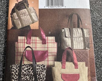 Vogue Sewing Pattern #V8439 Accessories Satchel Bags Lined Purse