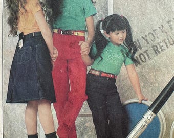 Vintage 80's Little Vogue Sewing Pattern Calvin Klein #2721 Kids -Child's Skirt and Pant's