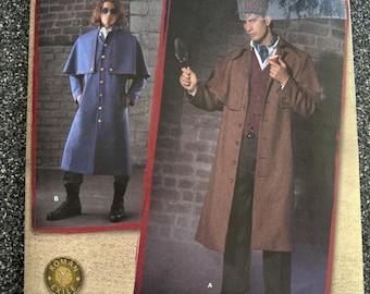 Simplicity #2517 Sherlock Holmes Costume Sewing Pattern Hat and Coat Size Chest  (46" to 52")