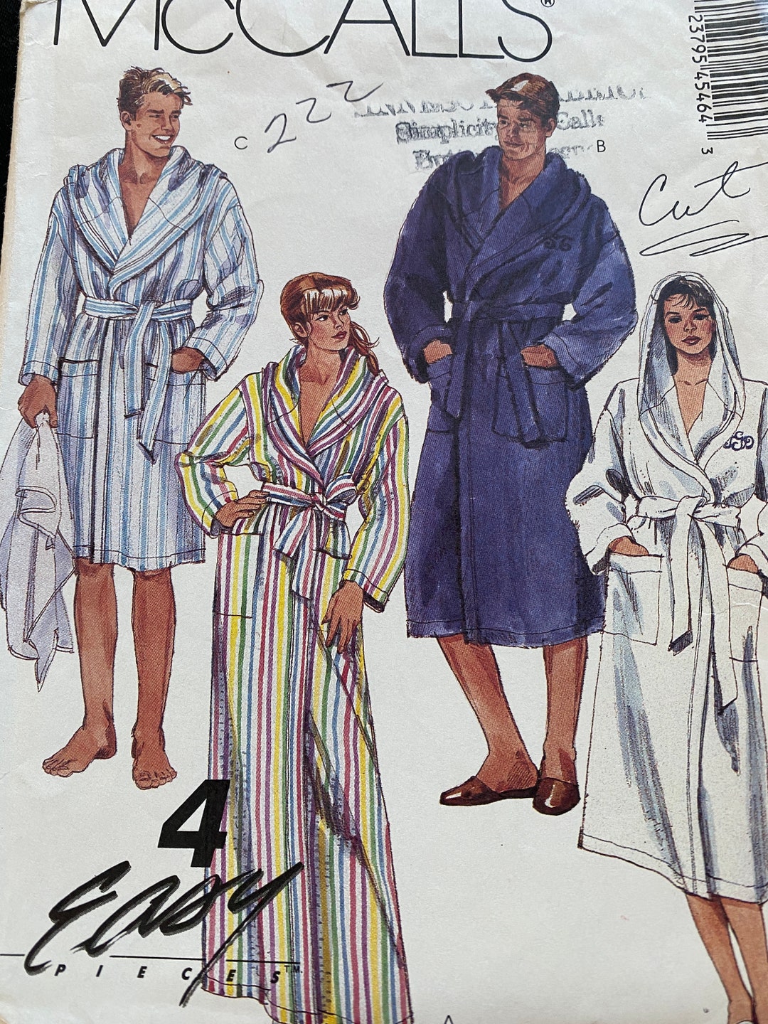 Vintage 80's Mccalls #4546 Sewing Pattern Unisex Women- Men Loose ...